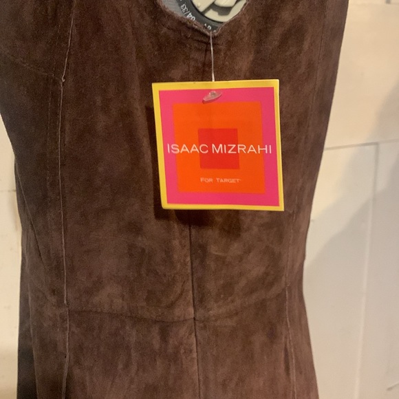 2/$50 NWT Isaac Mizrahi Zip Front Suede Jumper Collegiate Retro Business Rustic - Picture 9 of 13
